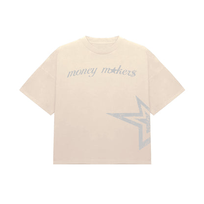 Money Makers Beige Boxy Tee